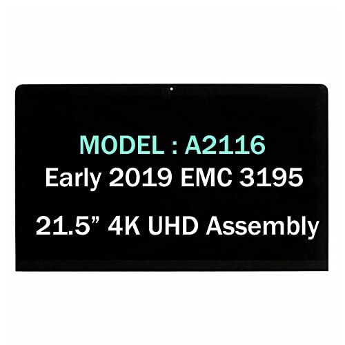 NUOLAISUN Screen Replacement for iMac 21.5" A2116 Early 2019 EMC 3195 4K Retina LCD Display Screen Panel + Front Glass Cover with Adhesive
