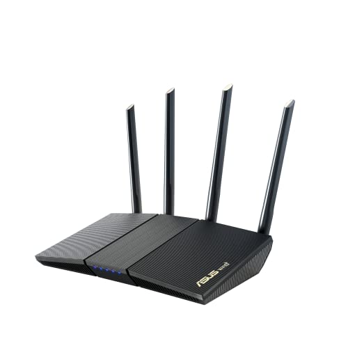 ASUS AX1800 WiFi 6 Router (RT-AX1800S) – Dual Band Gigabit AX Wireless Internet Router, 4 GB Ports, Easy App Setup, Subscription-Free Internet Security Powered by Trend Micro, Parental Controls, WPS