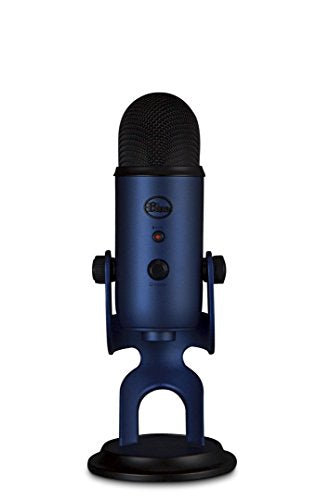 Blue Yeti USB Mic for Recording and Streaming on PC and Mac, Blue VO!CE Effects, 4 Pickup Patterns, Headphone Output and Volume Control, Adjustable Stand, Plug and Play – Midnight Blue