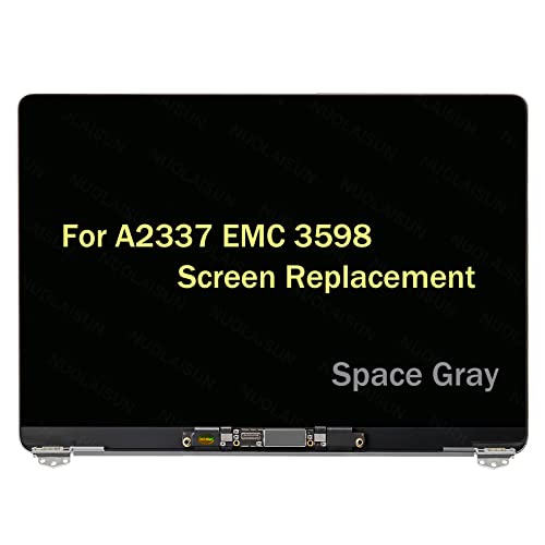 NUOLAISUN Screen Replacement for MacBook Air 13inch A2337 M1 2020 EMC 3598 Retina LCD Screen Display Full Assembly (Space Gray) 2337-SCREEN-G001