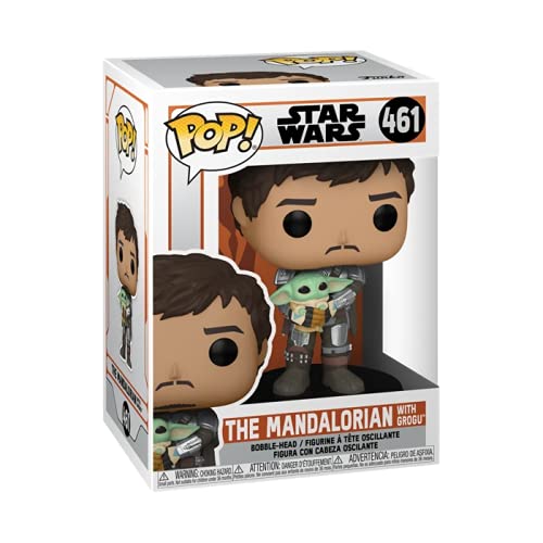 POP Funko Star Wars: The Mandalorian - Mandalorian (Din Djarrin) Holding The Child (Grogu), Multicolor (54525)
