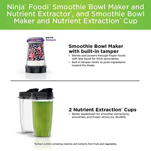 Ninja SS101 Foodi - Licuadora para Smoothies Smoothie Bowl Maker, 1200 WP, 6 funciones para batidos, extracciones, bowls y untables, smartTORQUE