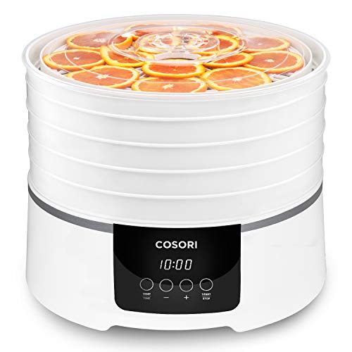 COSORI Food Dehydrator (50 Recipes) for Jerky, Meat, Herbs, Fruit, Dryer Machine with digital temperature,5 Trays, Overheat Protection, ETL Listed