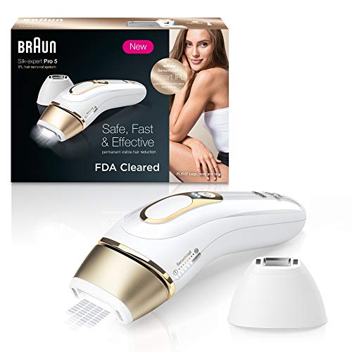 Braun IPL Hair Removal for Women, Silk Expert Pro 5 PL5137 with Venus Swirl Razor, FDA Cleared, Permanent Reduction in Hair Regrowth for Body & Face, Corded