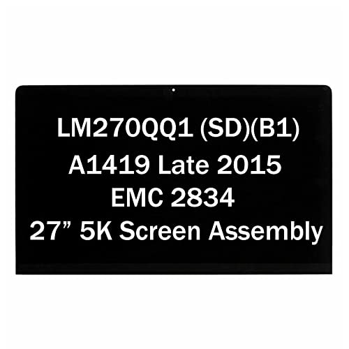 NUOLAISUN Screen Replacement LM270QQ1 (SD)(B1) for iMac 27" A1419 Late 2015 EMC 2834 Retina 5K LCD Display Screen Panel