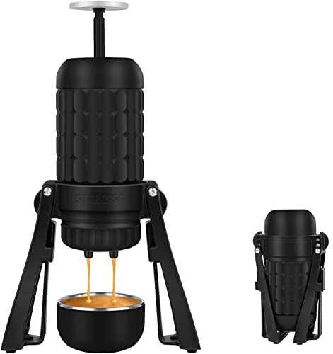 STARESSO Manual Espresso Machines, Portable Coffee Maker with Detachable Stand for Double Sharing