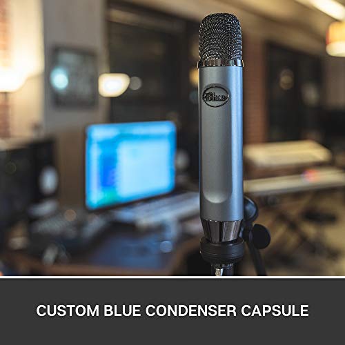 Blue Ember XLR Condenser Mic for Recording and Streaming, Custom Cardioid Capsule and Mic Stand Mount
