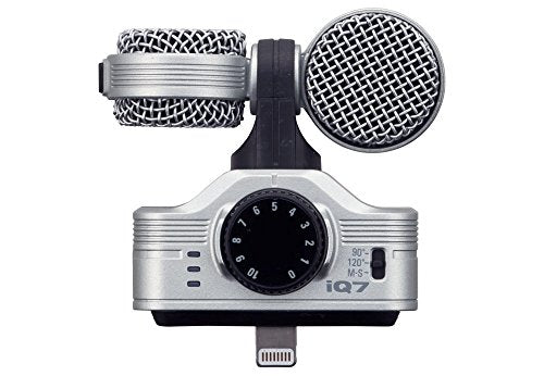 Zoom iQ7 Stereo Mid-Side Microphone for iPhone/iPad, Rotatable Capsule for Alignment with iOS Camera, for Recording High Quality Audio for Music, Videos, Interviews, and More