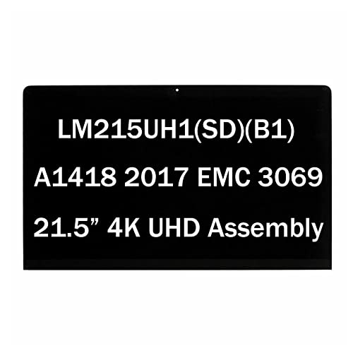 NUOLAISUN Screen Replacement LM215UH1(SD)(B1) for iMac 21.5" A1418 Mid 2017 EMC 3069 4K Retina LCD Display Screen Panel + Front Glass Cover with Adhesive