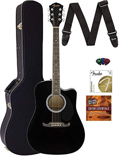Kit Guitarra Electroacústica Fender FA-125CE dreadnought estuche rigido, correa y más