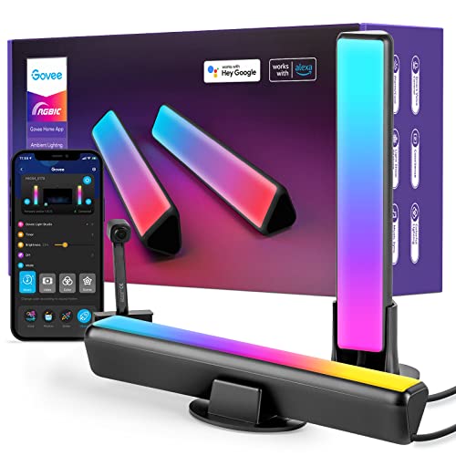 Govee LED Smart Light Bars with Camera, RGBIC Ambiance Backlights, Music Sync Kit Works with Alexa & Google Assistant, 12 Preset Modes LED Play Light Bar for 27-45 inch Gaming, PC, TV, Room