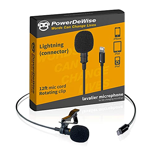 Micrófono Omnidireccional PowerDeWise Profesional Lavalier para iPhone Lightning