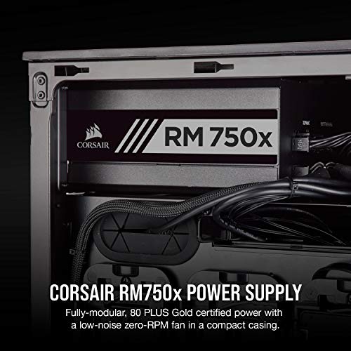 Corsair RMX Series, RM750x, 750 Watt, 80+ Gold Certified, Fully Modular Power Supply (Low Noise, Zero RPM Fan Mode, 105°C Capacitors, Fully Modular Cables, Compact Size) Black