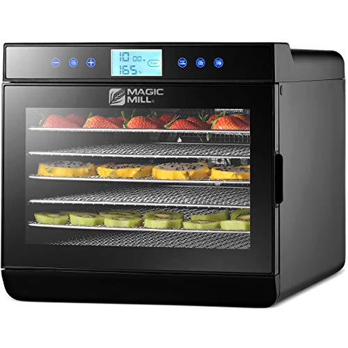 Magic Mill Food Dehydrator Machine - Easy Setup, Digital Adjustable Timer, Temperature Control | Keep Warm Function | Dryer for Jerky, Herb, Meat, Beef, Fruit and To Dry Vegetables | Over Heat Protection | 7 Stainless Steel trays