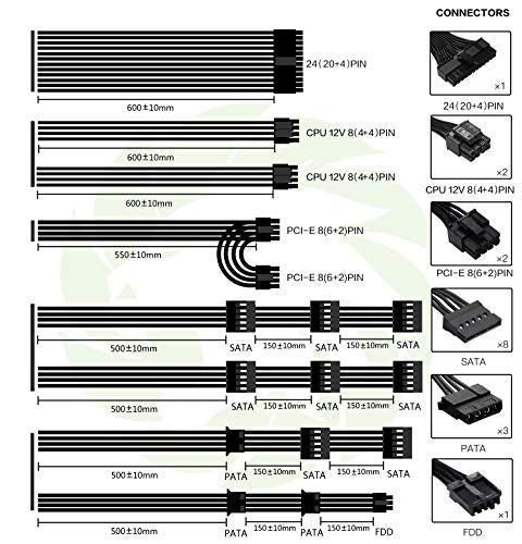 Power Supply 750W Fully Modular 80+ Gold Certified with ARGB Light Mode, G750-RGB