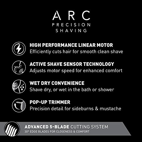 Panasonic Arc5 Electric Razor, Men's 5-Blade Cordless with Shave Sensor Technology and Wet/Dry Convenience, ES-LV65-S