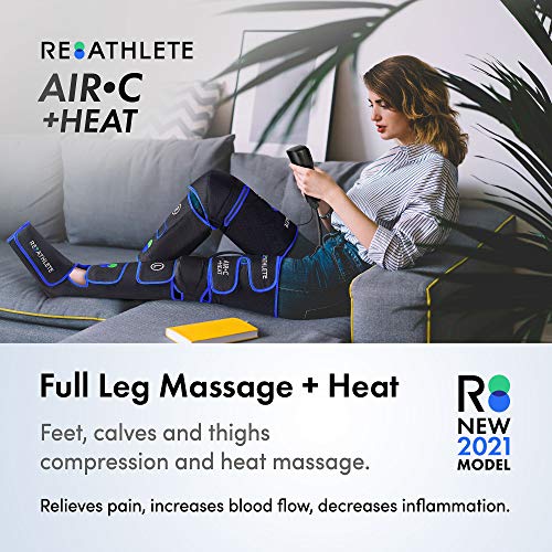 Reathlete Leg Massager, Air Compression for Circulation Calf Feet Thigh Massage, Muscle Pain Relief, Sequential Boots Device with Handheld Controller with Knee Heat Function…