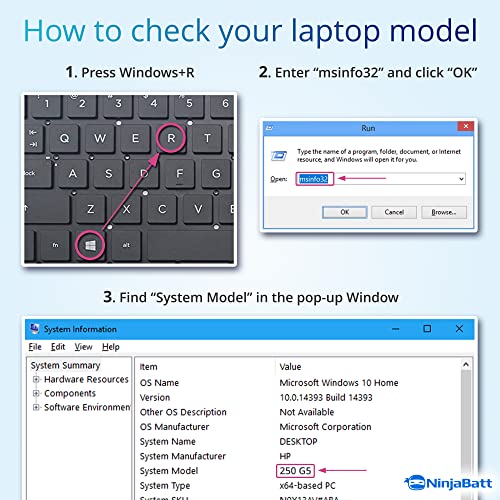 NinjaBatt 776622-001 Battery for HP LA03DF LA04 752237-001 728460-001 15-F162DX 15-N210DX 15-F100DX 15-F010DX - High Performance & 1Yr Warranty