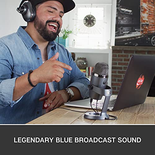 Blue Yeti Nano Premium USB Microphone for Recording, Streaming, Gaming, Podcasting on PC and Mac, Condenser Mic with Blue VO!CE Effects, Cardioid and Omni, No-Latency Monitoring - Shadow Grey