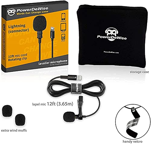 Micrófono Omnidireccional PowerDeWise Profesional Lavalier para iPhone Lightning