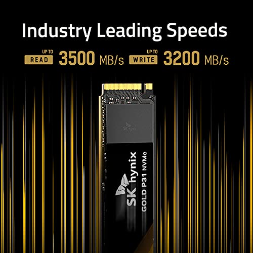 SK hynix SSD Gold 1TB Disco Sólido P31 PCIe NVMe Gen3 M.2 2280 | hasta 3500MB/S | Formato SSD M.2 compacto SK hynix SSD | Flash NAND de 128 capas