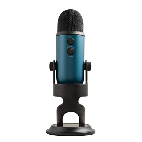 Blue Yeti USB Mic for Recording and Streaming on PC and Mac, Blue VO!CE Effects, 4 Pickup Patterns, Headphone Output and Volume Control, Adjustable Stand, Plug and Play – Black & Teal