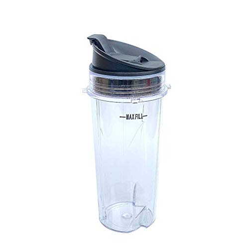 Veterger Replacement Parts 5 Fins Blade with 2 16oz cups, Compatible with Ninja Blender QB3000/QB3000SSW/QB3004/QB3005