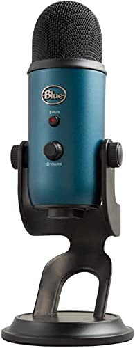 Blue Yeti USB Mic for Recording and Streaming on PC and Mac, Blue VO!CE Effects, 4 Pickup Patterns, Headphone Output and Volume Control, Adjustable Stand, Plug and Play – Black & Teal