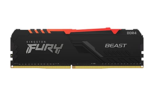 Kingston FURY Beast RGB 64GB (4x16GB) 3600MHz DDR4 CL18 Desktop Memory Kit of 4 KF436C18BBAK4/64