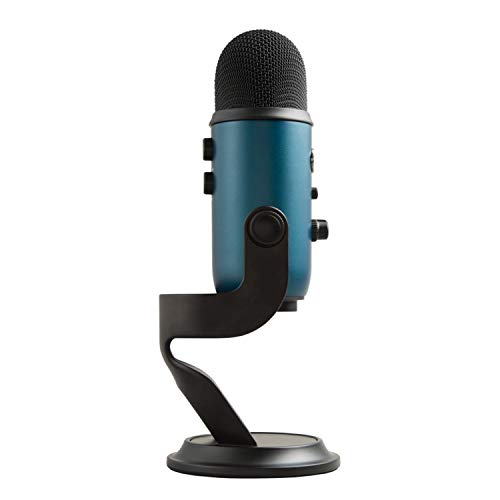 Blue Yeti USB Mic for Recording and Streaming on PC and Mac, Blue VO!CE Effects, 4 Pickup Patterns, Headphone Output and Volume Control, Adjustable Stand, Plug and Play – Black & Teal