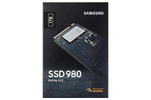 SAMSUNG 980 SSD 1TB M.2 NVMe Interface Disco Sólido con tecnología V-NAND para juegos, gráficos pesados, modo de potencia completa, MZ-V8V1T0B/AM