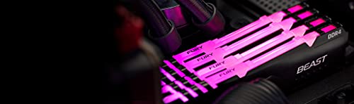 Kingston FURY Beast RGB 64GB (4x16GB) 3600MHz DDR4 CL18 Desktop Memory Kit of 4 KF436C18BBAK4/64