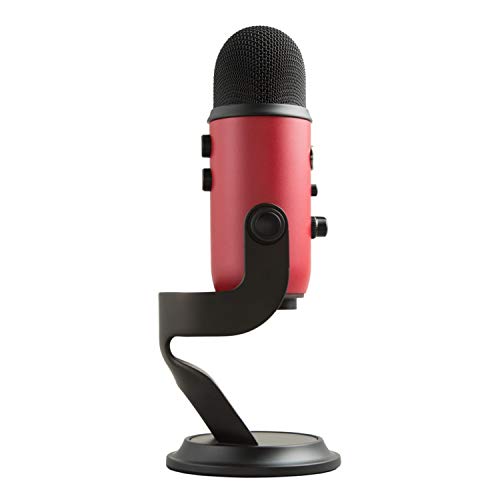 Blue Yeti USB Mic for Recording and Streaming on PC and Mac, Blue VO!CE Effects, 4 Pickup Patterns, Headphone Output and Volume Control, Mic Gain Control, Adjustable Stand, Plug and Play – Satin Red