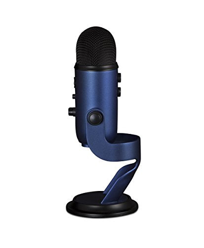 Blue Yeti USB Mic for Recording and Streaming on PC and Mac, Blue VO!CE Effects, 4 Pickup Patterns, Headphone Output and Volume Control, Adjustable Stand, Plug and Play – Midnight Blue