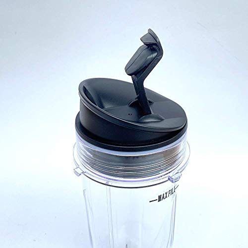 Veterger Replacement Parts 5 Fins Blade with 2 16oz cups, Compatible with Ninja Blender QB3000/QB3000SSW/QB3004/QB3005