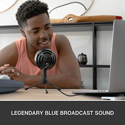 Blue Snowball iCE Plug 'n Play USB Microphone for Recording, Streaming, Podcasting, Gaming on PC and Mac, with Cardioid Condenser Capsule, Adjustable Desktop Stand and USB Cable - Black