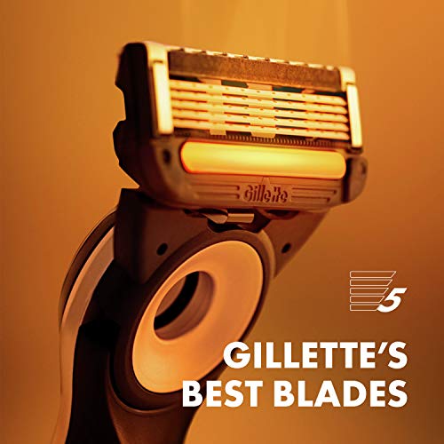 Gillette Heated Razor for Men, Deluxe Starter Shave Kit by GilletteLabs, 1 Handle, 2 Razor Blade Refills, 1 Charging Dock, Gifts for Men