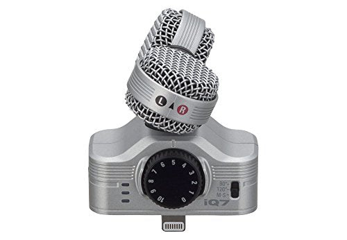 Zoom iQ7 Stereo Mid-Side Microphone for iPhone/iPad, Rotatable Capsule for Alignment with iOS Camera, for Recording High Quality Audio for Music, Videos, Interviews, and More