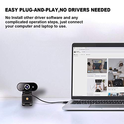 Konnek Stein Webcam with Microphone, HD 1080P Computer Camera with Tripod, Plug and Play, Streaming Webcam for Video Calling, Conferencing, Compatible with Windows 10, 8, 7, XP and Mac OSX