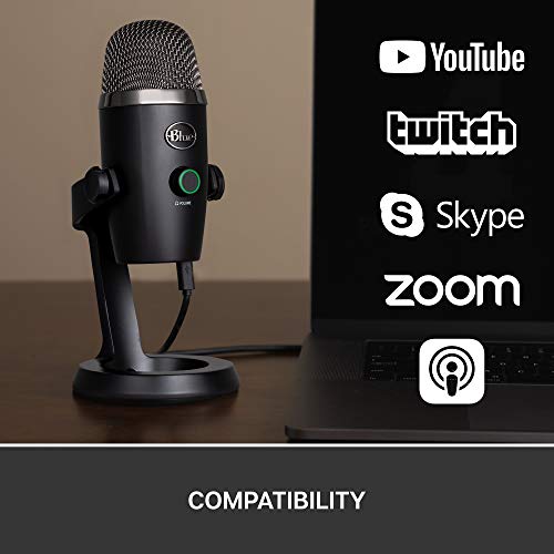 Blue Yeti Nano Premium Condenser USB Microphone with Multiple Pickup Patterns & No-Latency Monitoring for Recording and Streaming on PC & Mac - Blackout