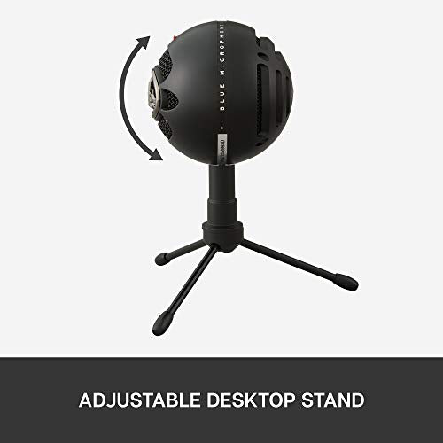 Blue Snowball iCE Plug 'n Play USB Microphone for Recording, Streaming, Podcasting, Gaming on PC and Mac, with Cardioid Condenser Capsule, Adjustable Desktop Stand and USB Cable - Black