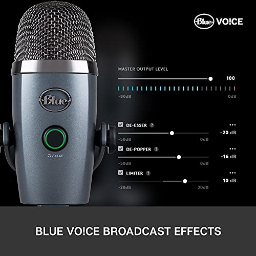 Blue Yeti Nano Premium Condenser USB Microphone with Multiple Pickup Patterns & No-Latency Monitoring for Recording and Streaming on PC & Mac - Blackout
