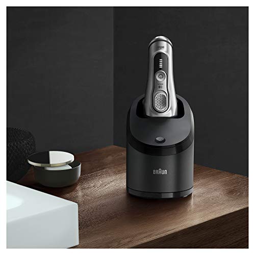 Braun Electric Razor for Men With Precision Beard Trimmer, Rechargeable, Wet & Dry Foil Shaver, Clean & Charge Station & Travel Case, Silver, 3 Piece Set