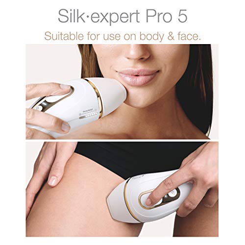 Braun IPL Hair Removal for Women, Silk Expert Pro 5 PL5137 with Venus Swirl Razor, FDA Cleared, Permanent Reduction in Hair Regrowth for Body & Face, Corded