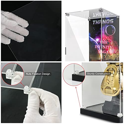 LMTIC Acrylic Display Case for Lego Infinity Gauntlet 76191 Collectible Building Kit Display Cases for Lego 76191 Collectibles Display Box Storage,Dust-Free,Clear(Only Display Box)