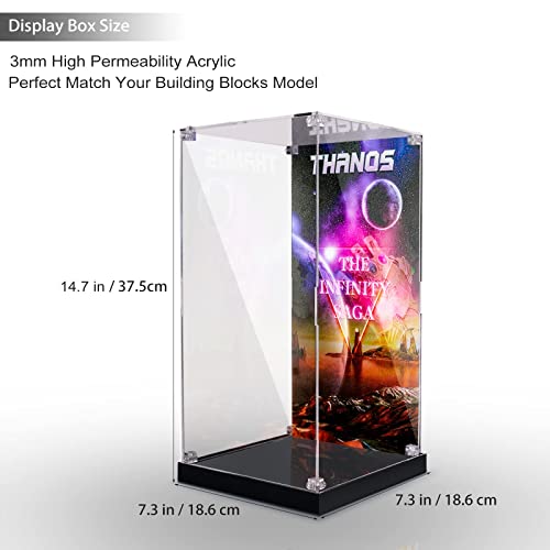 LMTIC Acrylic Display Case for Lego Infinity Gauntlet 76191 Collectible Building Kit Display Cases for Lego 76191 Collectibles Display Box Storage,Dust-Free,Clear(Only Display Box)