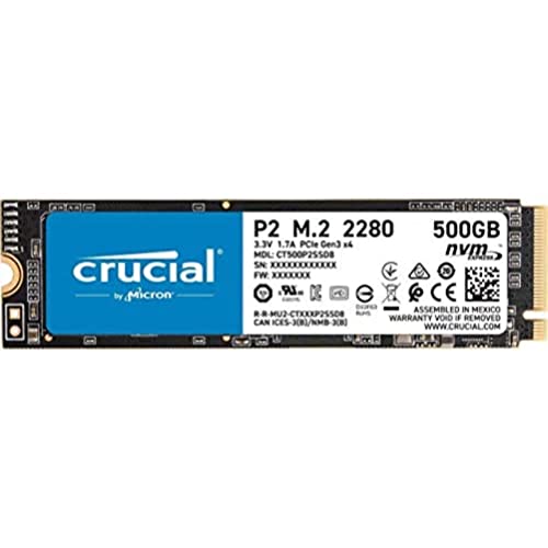 SSD Disco Sólido Crucial P2 500GB 3D NAND NVMe PCIe M.2 SSD hasta 2400MB/s - CT500P2SSD8