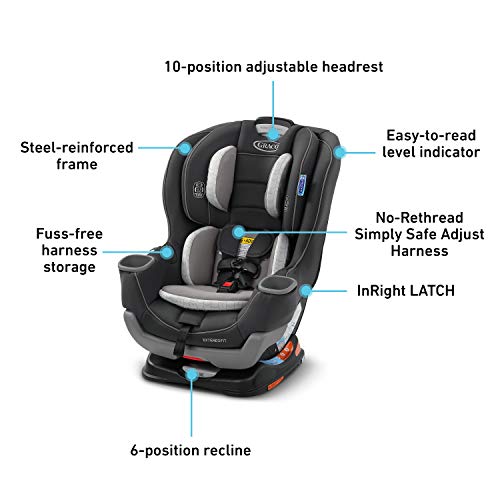 Graco Extend2Fit Convertible Car Seat | Ride Rear Facing Longer with Extend2Fit, Redmond, Amazon Exclusive