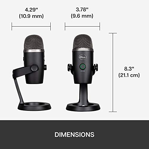 Blue Yeti Nano Premium Condenser USB Microphone with Multiple Pickup Patterns & No-Latency Monitoring for Recording and Streaming on PC & Mac - Blackout