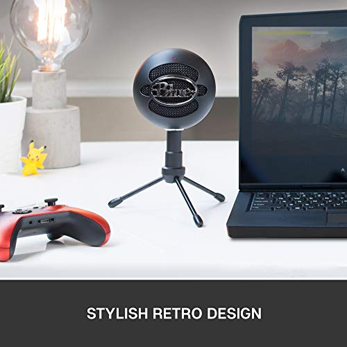 Blue Snowball iCE Plug 'n Play USB Microphone for Recording, Streaming, Podcasting, Gaming on PC and Mac, with Cardioid Condenser Capsule, Adjustable Desktop Stand and USB Cable - Black